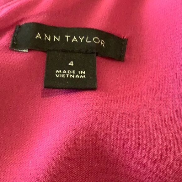 🌸 Ann Taylor Pink Faux Wrap V-Neck Sleeveless Dress – Size 4 - Picture 6 of 6
